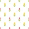 Seamless pattern of spring tulips. Color graphic drawing on a white background.