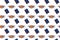 Seamless pattern. Square academic caps and textbooks with bookmarks on a white background. Education.