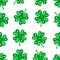 Seamless pattern St Patrick s Day Clover gemstone. Shamrock brilliant vector illustration