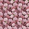 Seamless pattern of stacked pink wildflowers