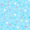 Seamless pattern with starlight sparkles, twinkling stars. Shining blue background. Abstract luster, chic backdrop.