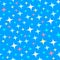 Seamless pattern with starlight sparkles, twinkling stars. Shiny blue background. Illustration of night starry sky. Cartoon style