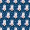 Seamless pattern with stars and baby unicorns