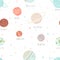 Seamless pattern with stars, constellations, planets and hand drawn elements