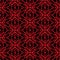 Seamless pattern stars flowers Ornament of Russian folk embroidery, black red background. Can be used for fabrics, wallpapers,