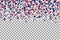 Seamless pattern with stars for Memorial Day celebration on transparent background.