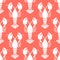 Seamless Pattern Straight Graphic Lobster White And Light Red