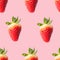 Seamless pattern with strawberries