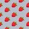 Seamless pattern strawberries blue