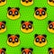 Seamless pattern in style pop art with fun panda. Ornament with chinese animal.