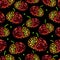 Seamless pattern with stylized apple