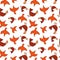 Seamless pattern with stylized birds. African ethnic motifs. Simple hand-drawn pattern. For printing on fabric, website design,