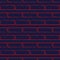 Seamless pattern of stylized brick wall, red on navy blue.