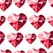 Seamless pattern with stylized diamond hearts.