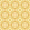 Seamless pattern of stylized flowers and geometrical shapes