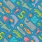 Seamless pattern of stylized marine animals
