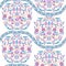 Seamless pattern with stylized ornamental flowers in retro,