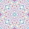 Seamless pattern with stylized ornamental flowers in retro,