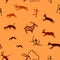 Seamless pattern with stylized prehistoric image