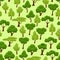 Seamless pattern with stylized trees. Cartoon garden green tree. Nature forest and park. Spring or summer trees.