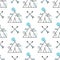 Seamless pattern with stylized wigwam and arrows. Vector wallpaper
