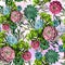Seamless pattern of succulent plant and cactus.