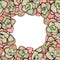 Seamless pattern. Succulents - Crassula, a plant of southern latitudes. Decorative graphic composition.