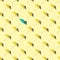 Seamless pattern of summer mockup with many yellow beach or cocktail umbrellas at midday sun with hard shadows. minimal travel and