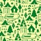 Seamless pattern with summer scout camp elements