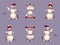 Seamless pattern supporting group of snowmen