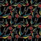 Seamless pattern with swallows and roses in old school tattoo style. For poster, card, banner, flyer.