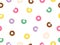 Seamless pattern sweet donuts white background. Colorful tasty donuts collection