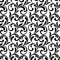 Seamless pattern. Swirls and foliage on a white background.