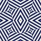 Seamless pattern with symmetric geometric ornament. Striped navy blue abstract background. Repeated blocks wallpaper.