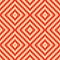 Seamless pattern with symmetric wavy rhombuses ornament. Red color jagged stripes on yellow background. Aztec motif.