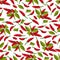 Seamless pattern with Tabasco Peppers.