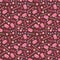 Seamless pattern with tasty macaroons, hearts and love