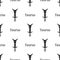 Seamless pattern with taurus zodiac sword sign. Black silhouette of zodiacal weapon. Astrological, horoscope sign. Vector