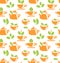 Seamless Pattern with Teapots and Teacups