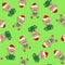 Seamless pattern with teddy bears, cute Christmas cartoon style, children holiday vector, for kids textile fabric, wrapping paper.