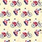 Seamless Pattern of Teens Bicycle, Skateboarding