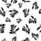 A seamless pattern texture of black carved leaves