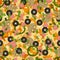 Seamless pattern with texture of capricciosa pizza