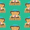 Seamless pattern texture with cute little sheriff with cartoon style, Creative vector childish background for fabric textile,