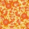 Seamless pattern with texture of margherita pizza with tomatoes