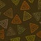 Seamless pattern with textured messy grunge triangles