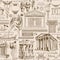 Seamless pattern on the theme of ancient Greek culture