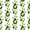 Seamless pattern on the theme of biodiesel, fuel in green colors. A large drop with leaves on white. Flat vector