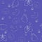 Seamless pattern on a theme medicine. White contour icons on a blue background.