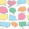 Seamless pattern. Thought frame. Speech bubble. Dream cloud. Talk balloon. Quote box.